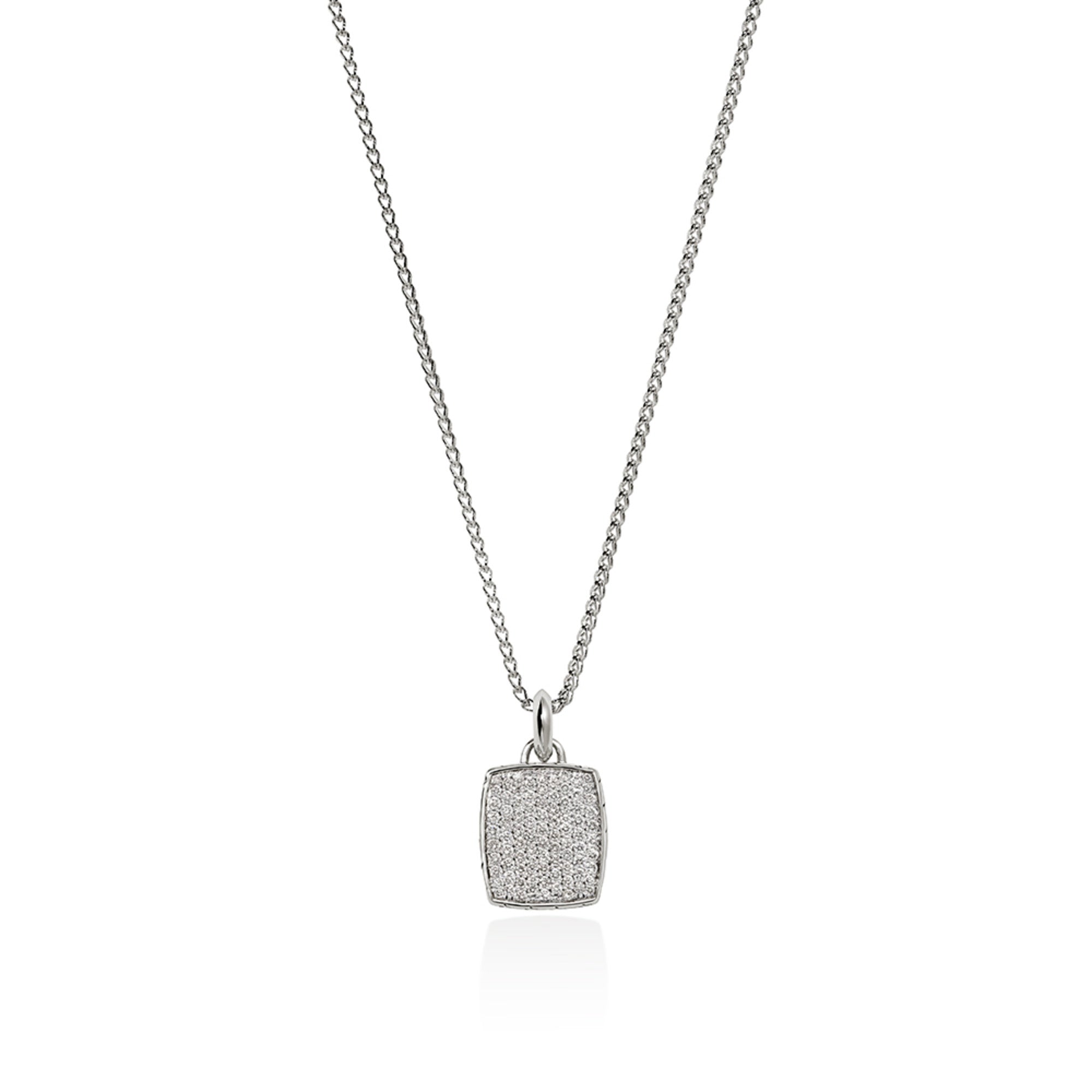 Shop John Hardy Tag Necklace, 1.7mm In Silver