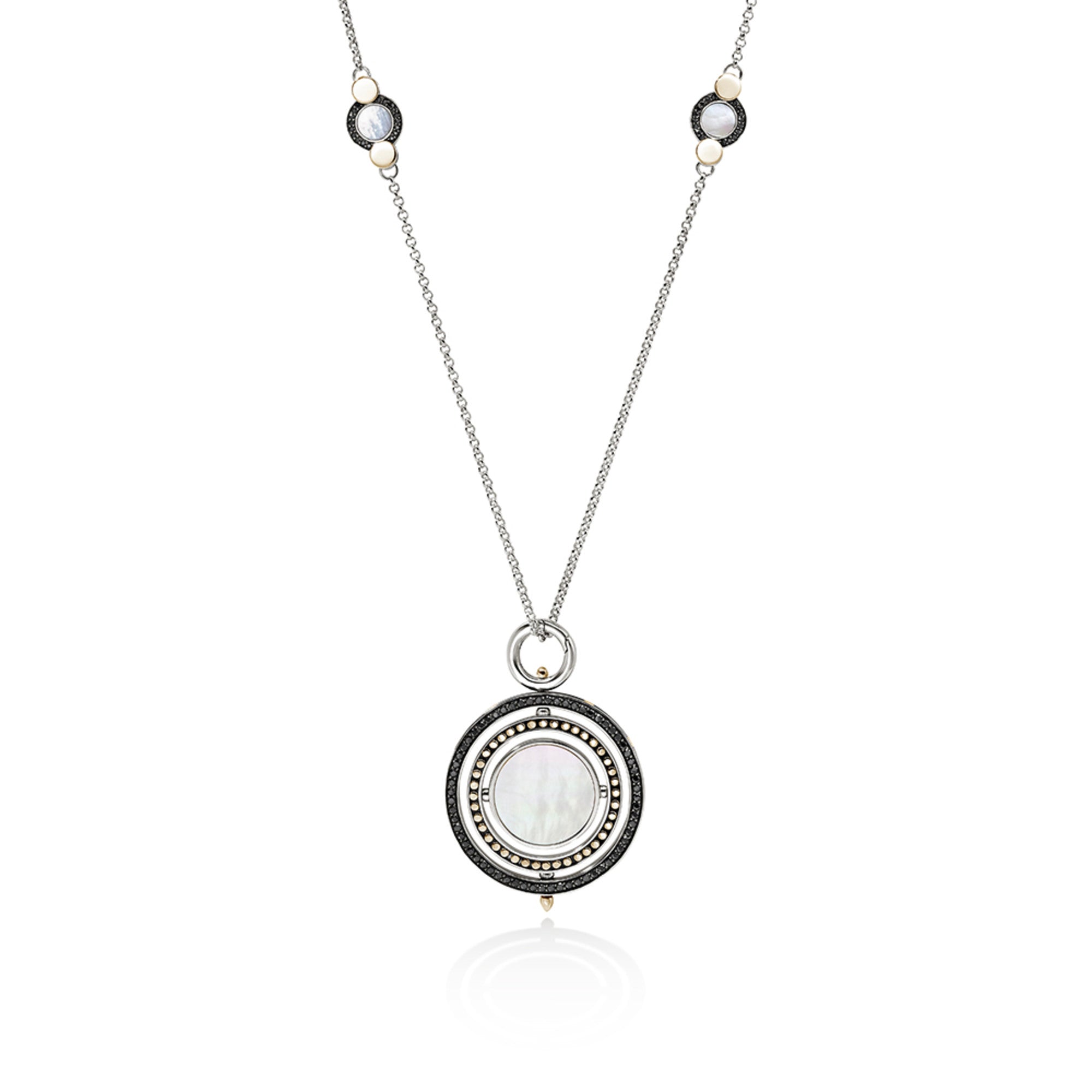 Shop John Hardy Moon Door Necklace In Silver