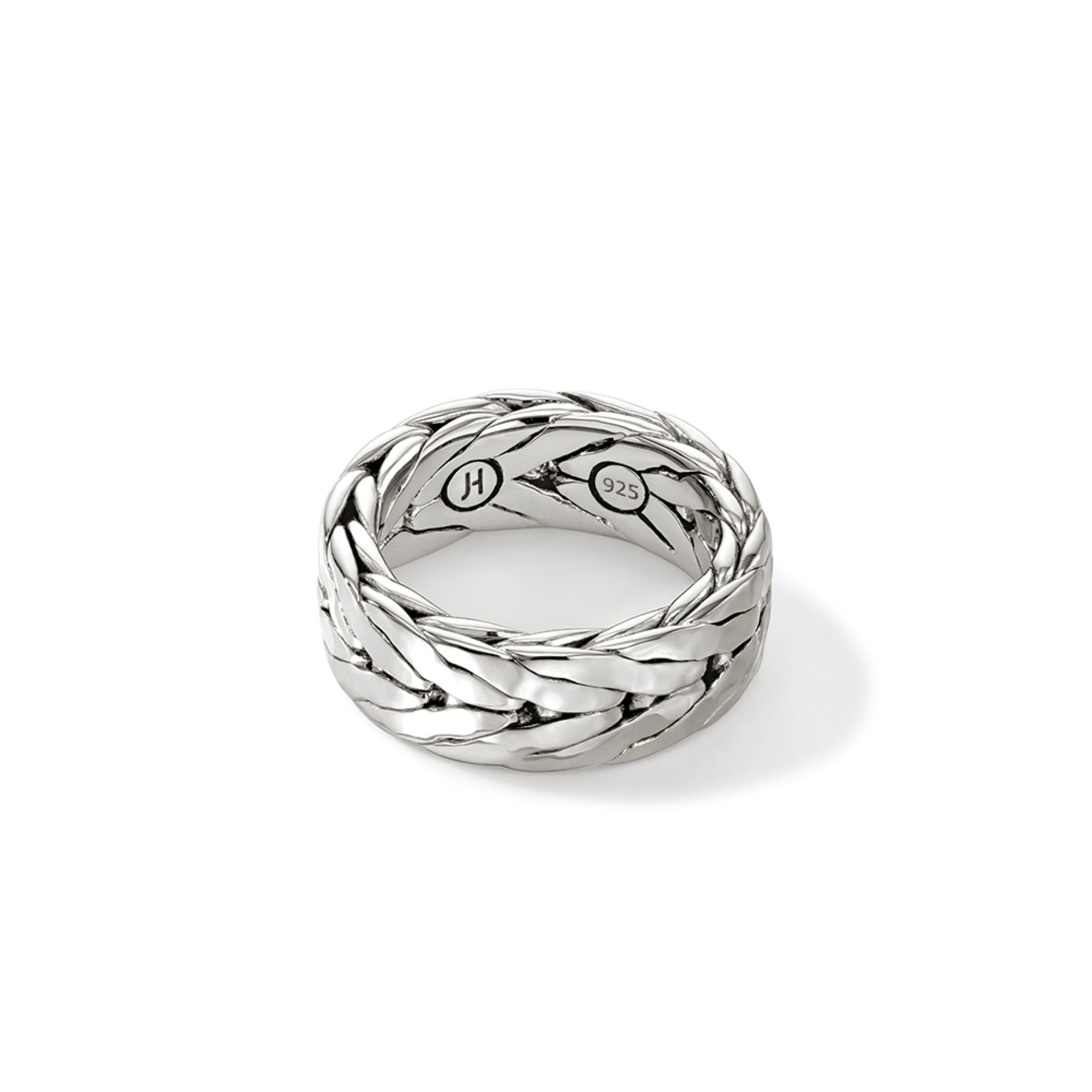 Shop John Hardy Hammered Ring In Sterling Silver