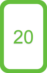 a planning poker card representing story point value 20