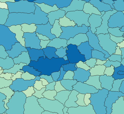 Visualising demographics data for the countries in Europe