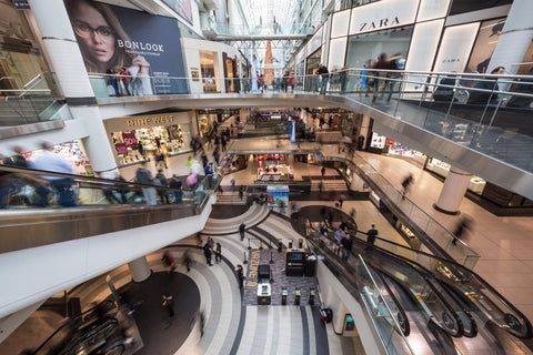 A busy shopping mall - great location for any clothing brand