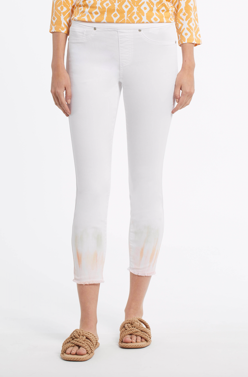 Tribal Audrey Pull On Straight Crop Jeans