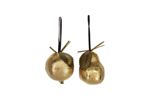 Gold Pear Christmas Tree Decoration 