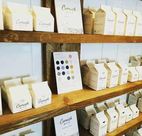 Cornish Milk Mineral Paint in Recyclable Milk Cartons