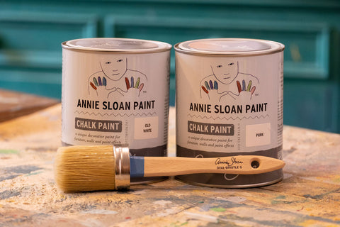 Annie Sloan Old White and Pure White tins La Di Da Interiors, Andover, Hampshire