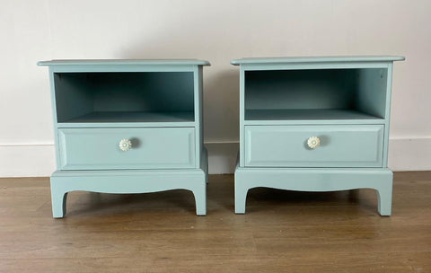 Stag Bedside Cabinets Painted in French Eggshell