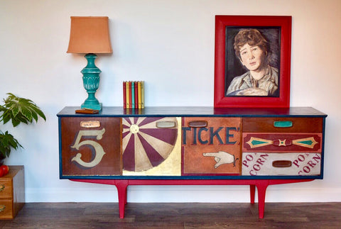 Painted 5o's sideboard by Jonathon Marc Mendes 