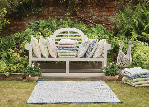 Zoning an outdoor space with a rug
