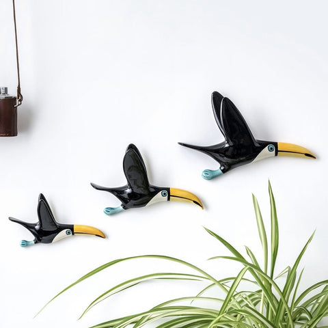 Trio of Flying Toucans