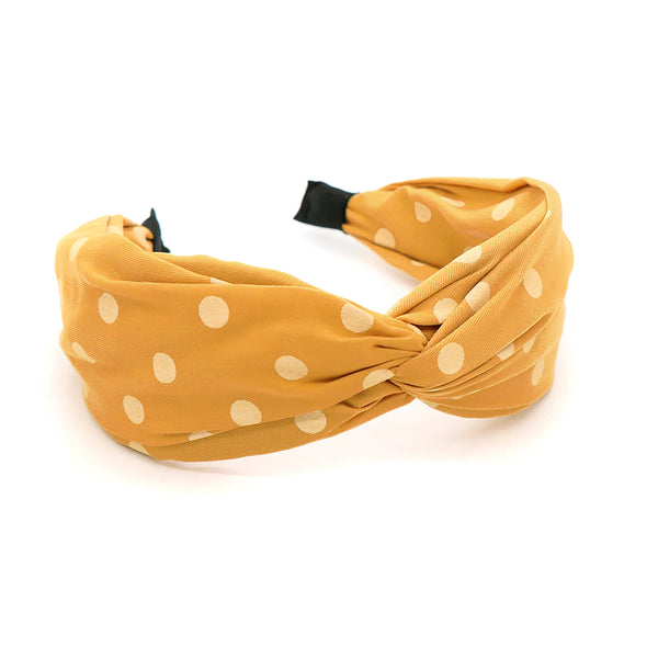 Mustard Yellow Polkadot Headband 0