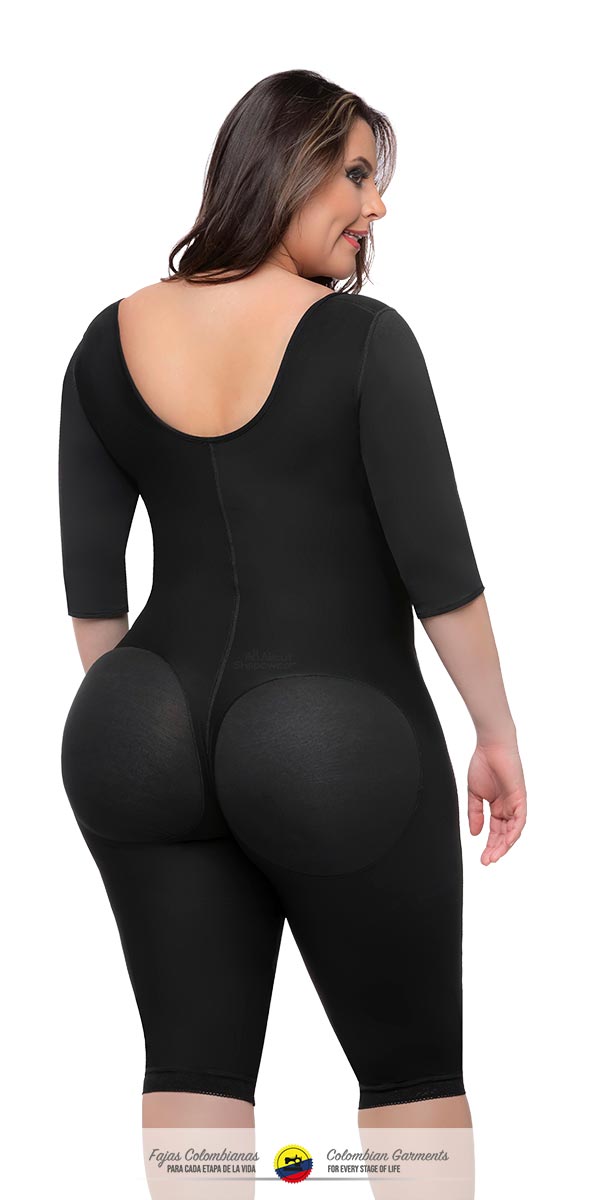 Full Body Shaper With Sleeves And Butt Lifter Knee Length