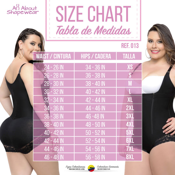 Fajas Colombianas Size Chart