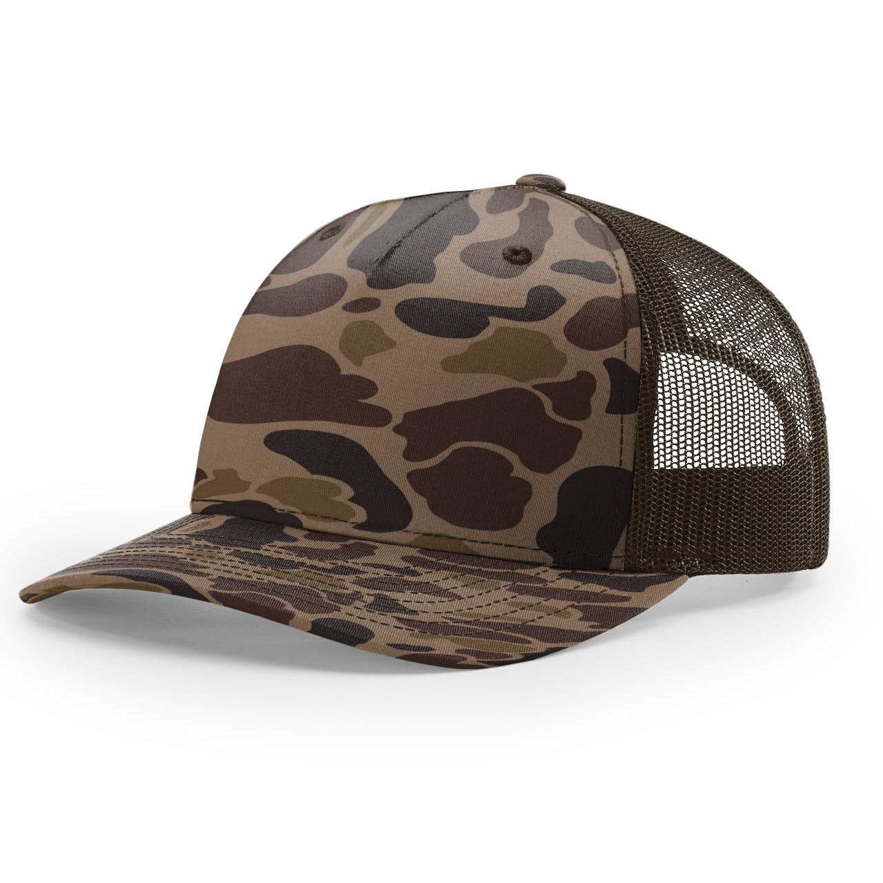 Custom Leather Patch Hats Richardson CAMO Laser Engraved