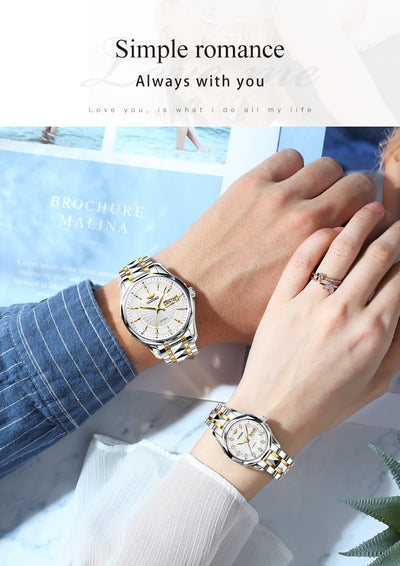 Classic Sapphire Luxury Couple Watch