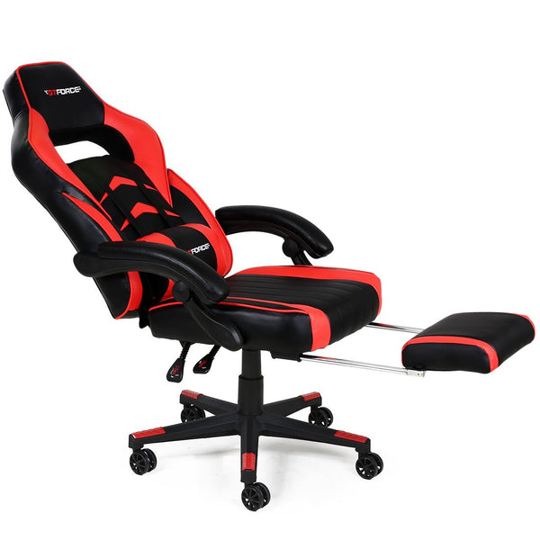 RECLINING LEATHER SPORTS RACING OFFICE DESK CHAIR GAMING ...