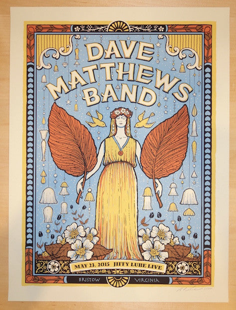 15 Dave Matthews Band Bristow Silkscreen Concert Poster By Methane Jojo S Posters