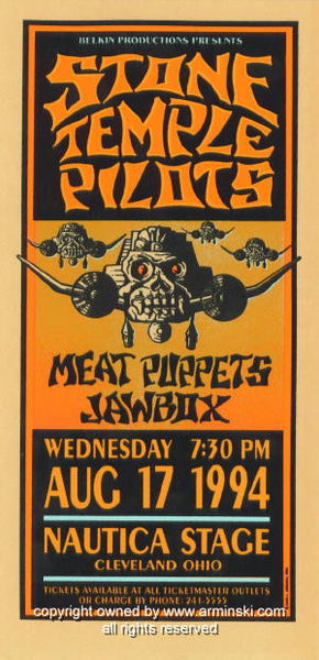 1994 stone temple pilots concert handbill by arminski ma church handbill