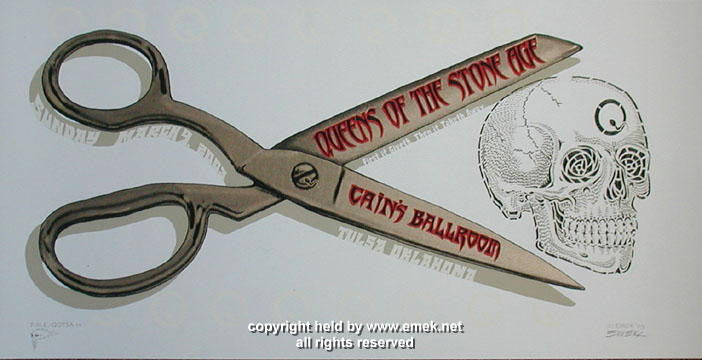 2003 Queens of the Stone Age - Tulsa Scissors Concert Poster by Emek - JoJo's Posters