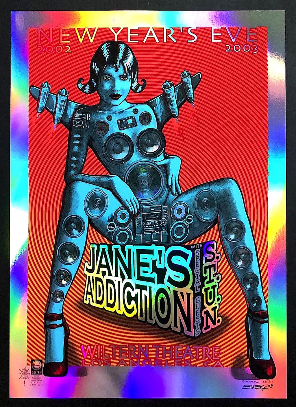 2002 Jane's Addiction - Los Angeles Foil Variant Concert Poster by Emek