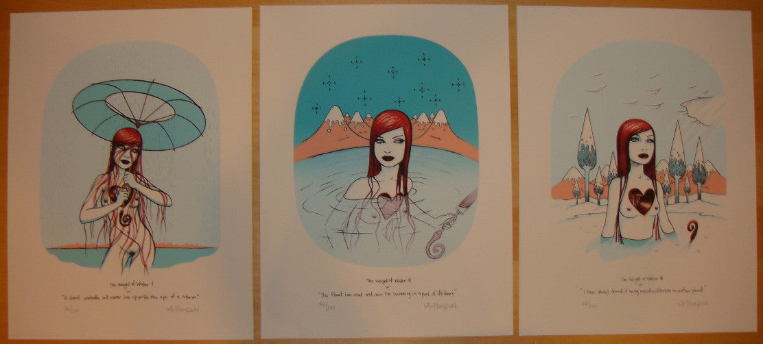 2008 Weight of Water Set - 3 Art Prints by Tara McPherson