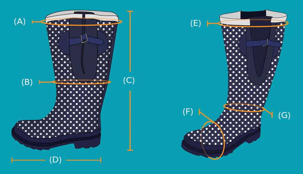 size guide for wide wellies