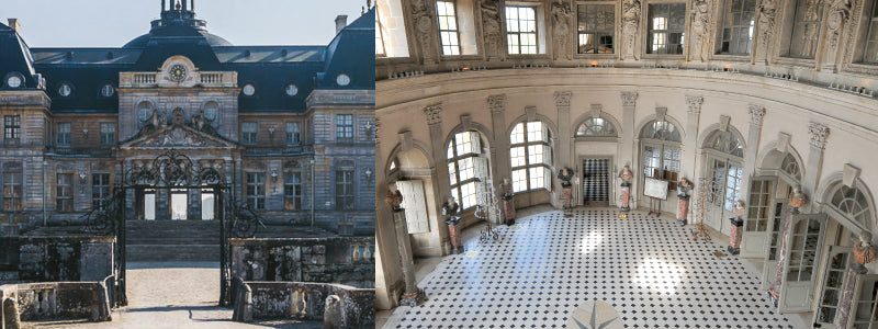 image of chateau vaux-le-vicomte grand gallery and entrance