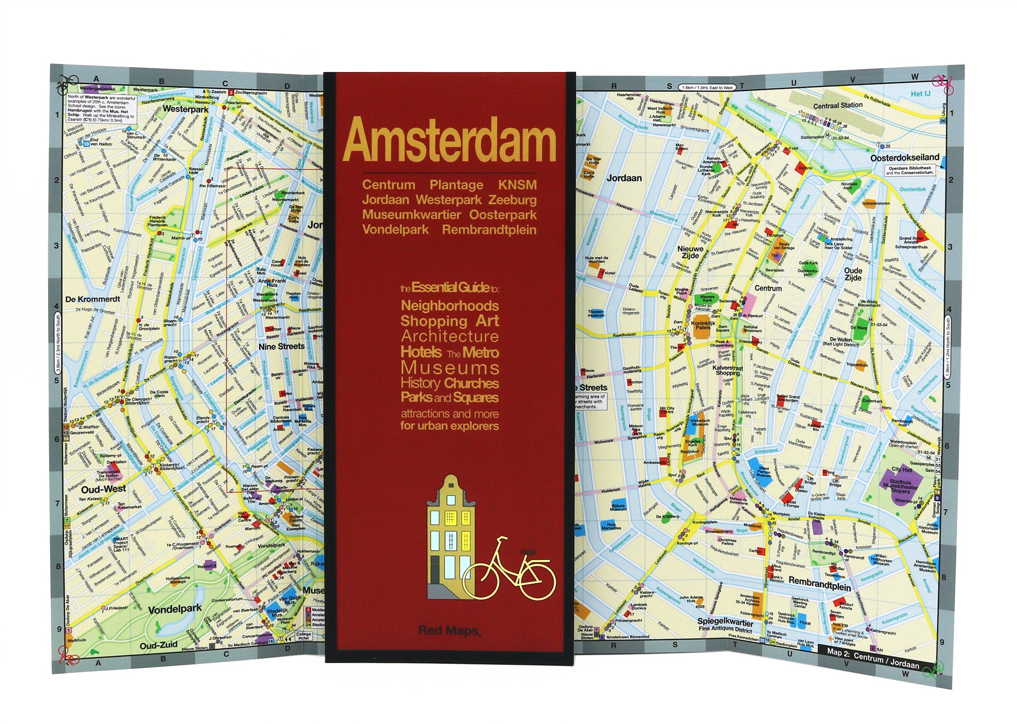Map of Amsterdam showing popular attractions.