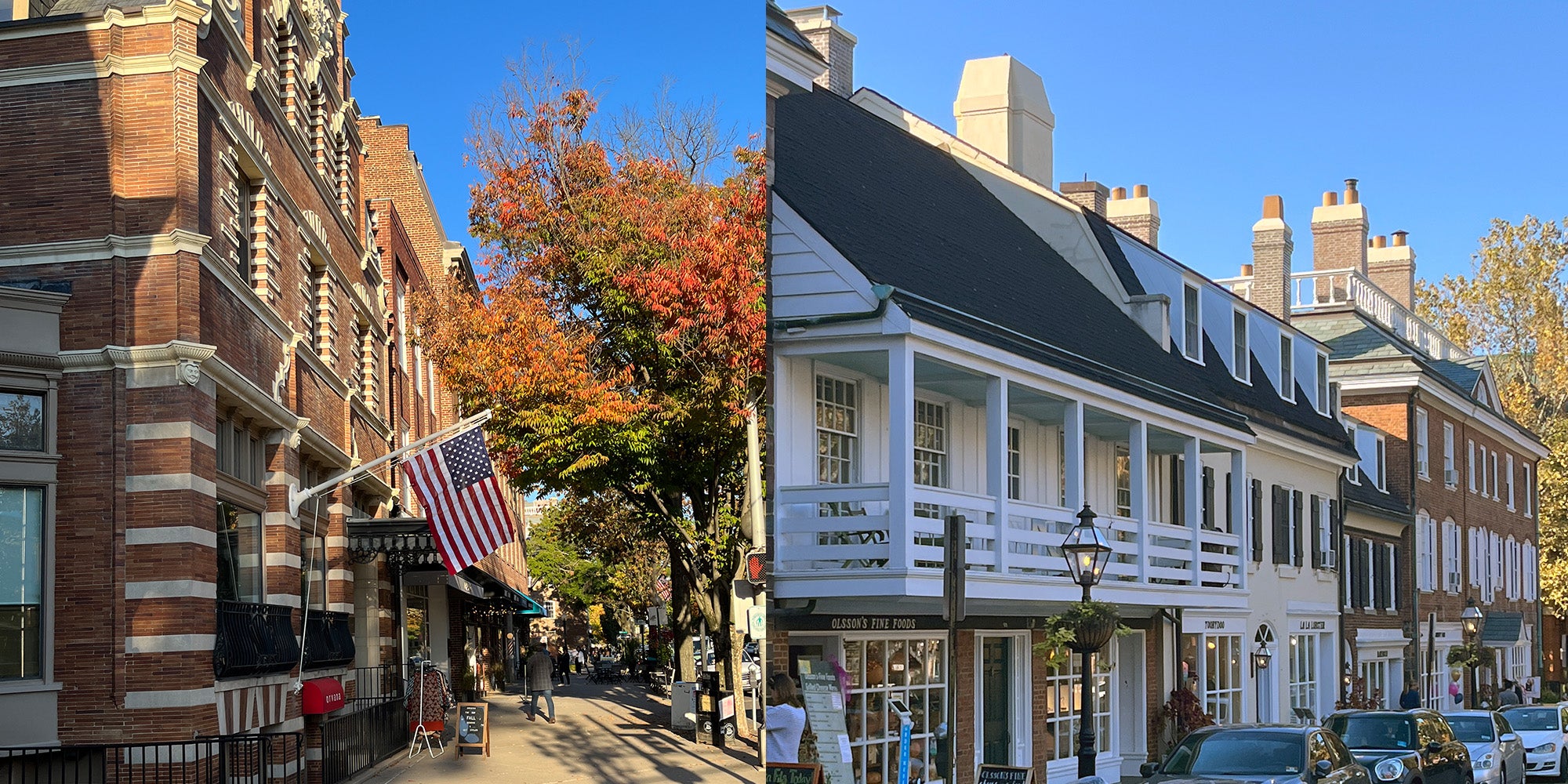 Colonial buildings in downtown Princeton, New Jersey.