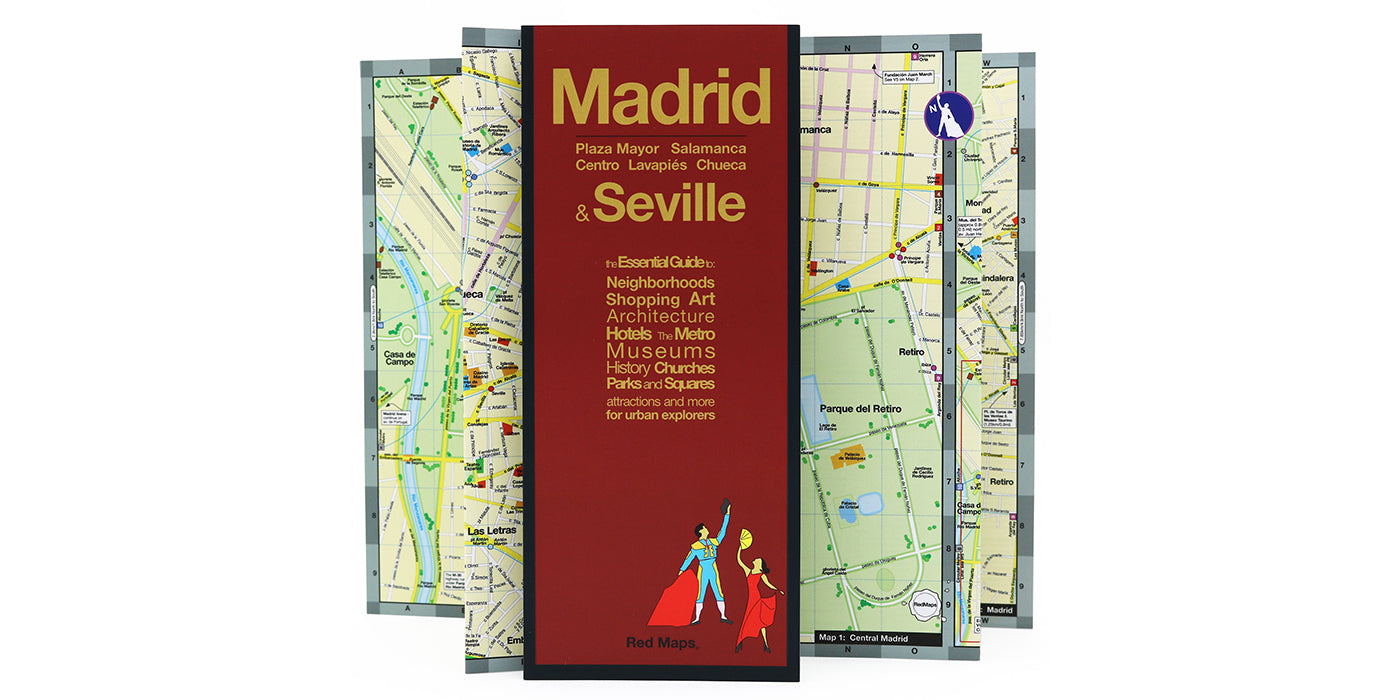 Foldout tourist map of Madrid, Spain.