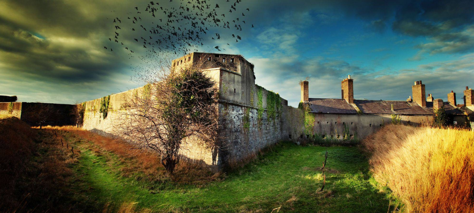 Magazine Fort in Phoenix Park, Dublin with dramatic lighting..