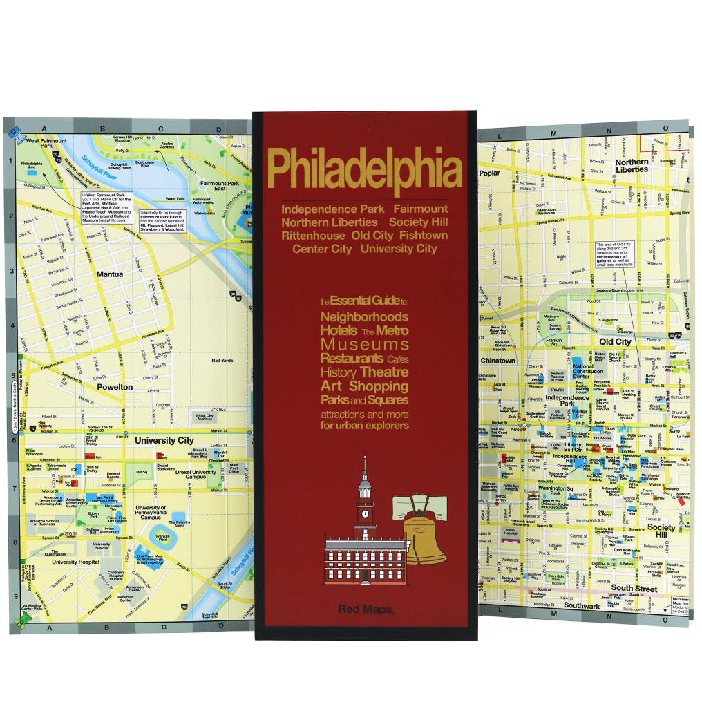 Foldout travel map of Philadelphia.