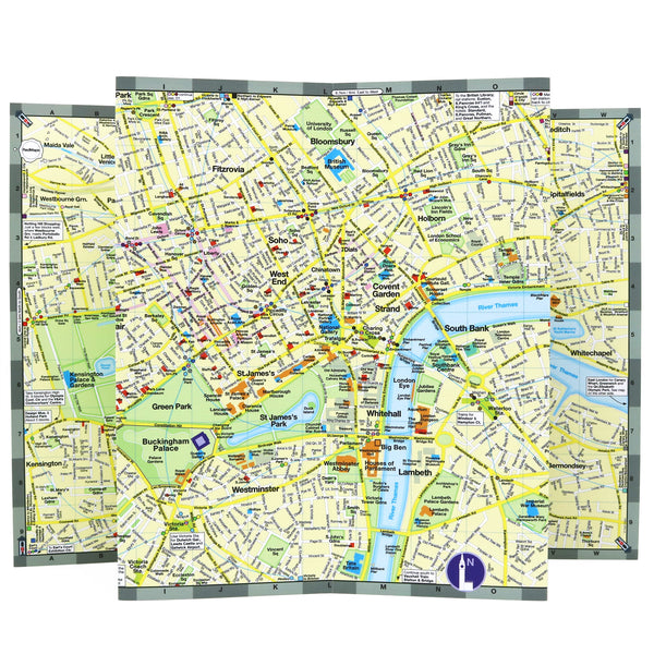 Foldout Travel Map to Central London Attractions | Red Maps