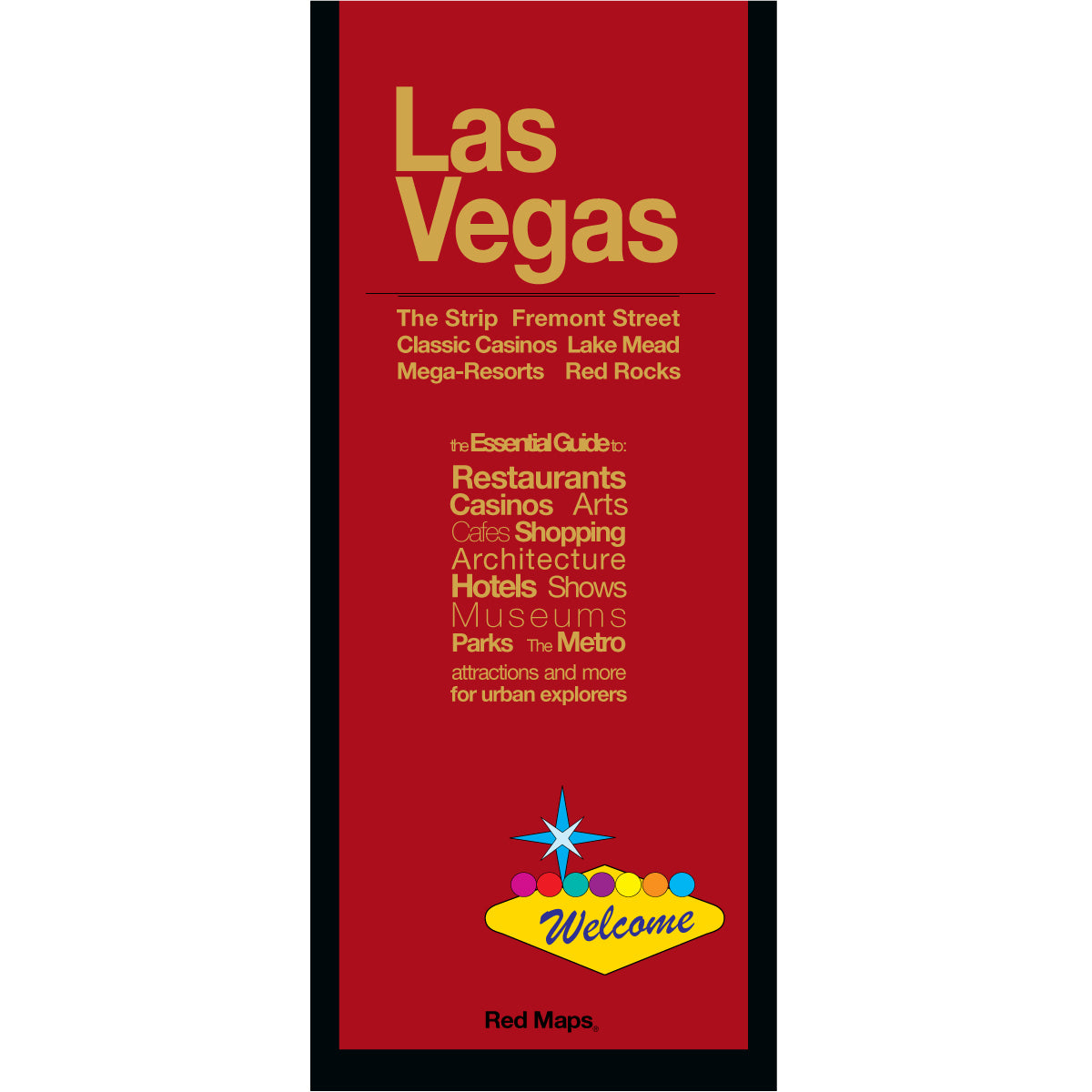 Las Vegas Entertainment and Attractions Travel Map Red Maps