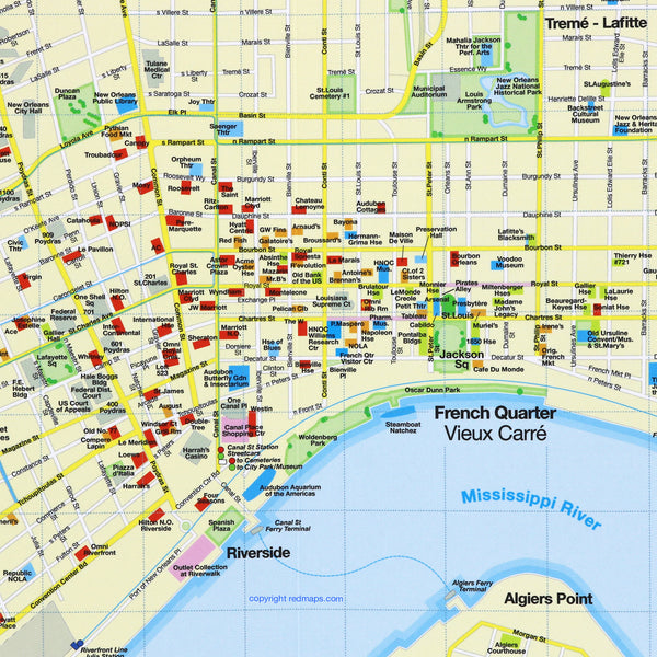 NEW ORLEANS City Center Foldout Travel Map | Red Maps