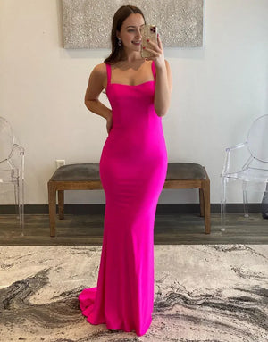Wholesale Mermaid Oversize Hot Pink Long Prom Dress prom dress in store formal wear dresses - TingPo Dresses Wholesale
