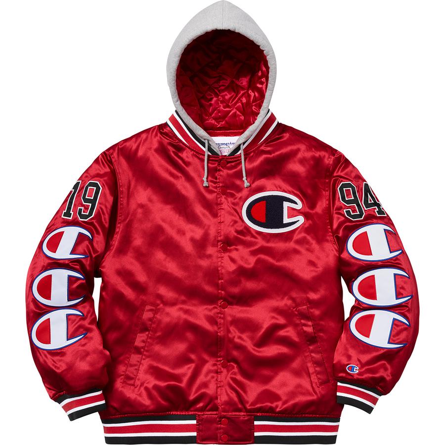 champion satin varsity jacket