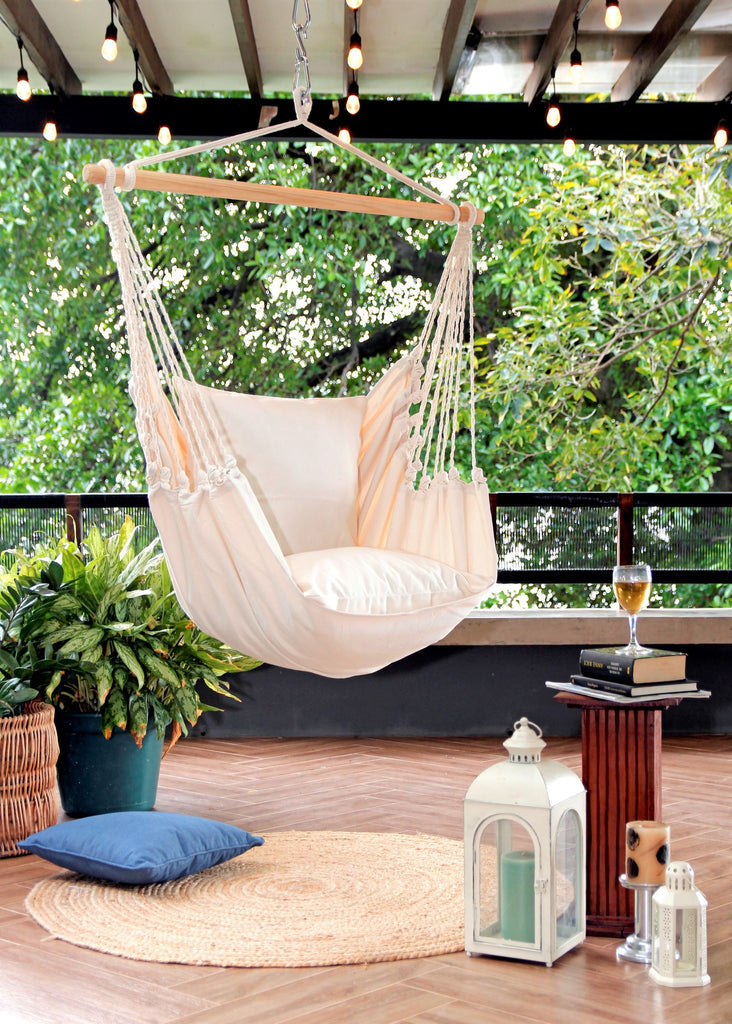 Boho Hammock Chair Swing  Tassel Fringe Lily Hanging Chair – Limbo Imports  Hammocks