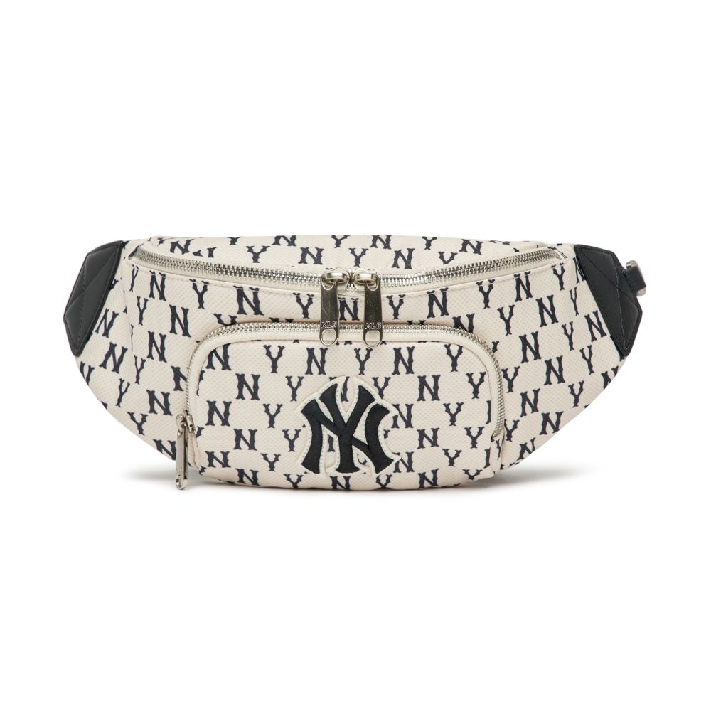 2021 New MLB Korea Monogram Jacquard Hobo Bag NY Yankees Authentic Black