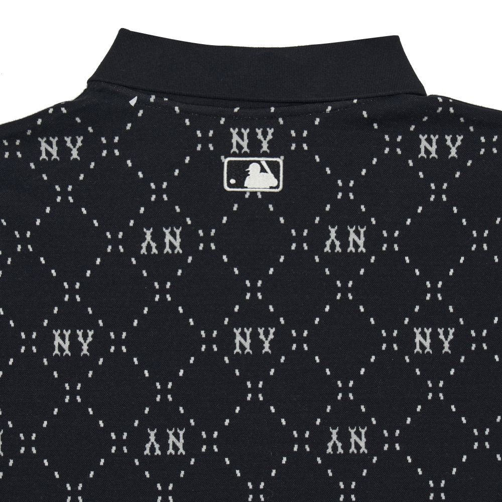 MLB Korea Classic Monogram Collar Dress NY Yankees Black