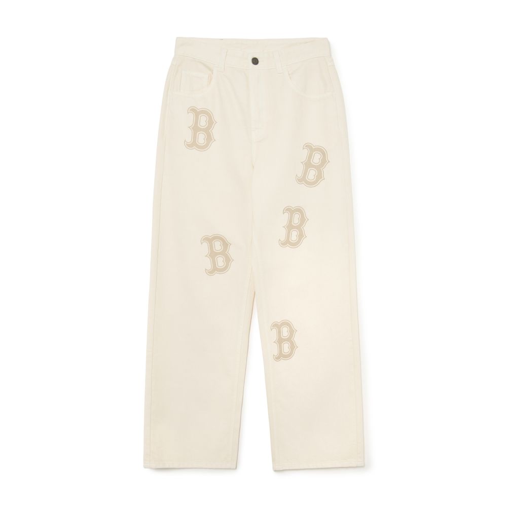 Women's Basic Medium Logo Wide Cotton Cargo Pants Los Angeles Dodgers