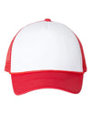 Bright Swan - Valucap - Foam Mesh-Back Trucker Cap - VC700 - White/ Red - ends Monday overnight - ready to ship Friday
