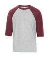 Bright Swan - ATC EUROSPUN BASEBALL YOUTH TEE - ATC0822Y - Athletic Grey/Cardinal Heather