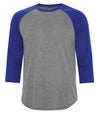 Bright Swan - ATC PROTEAM BASEBALL JERSEY - S3526 - Charcoal Heather/True Royal - Ends Monday Overnight - Ready to Ship Friday