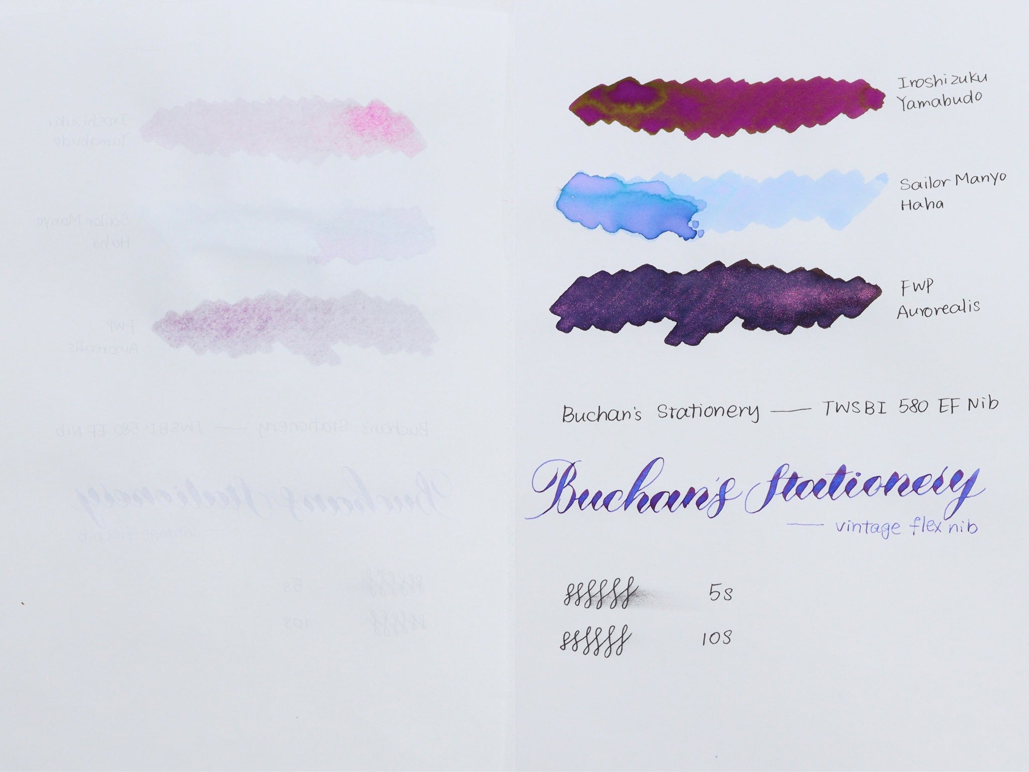 Sanzen 52gsm Tomoe River Paper Review Ink Swatches Test