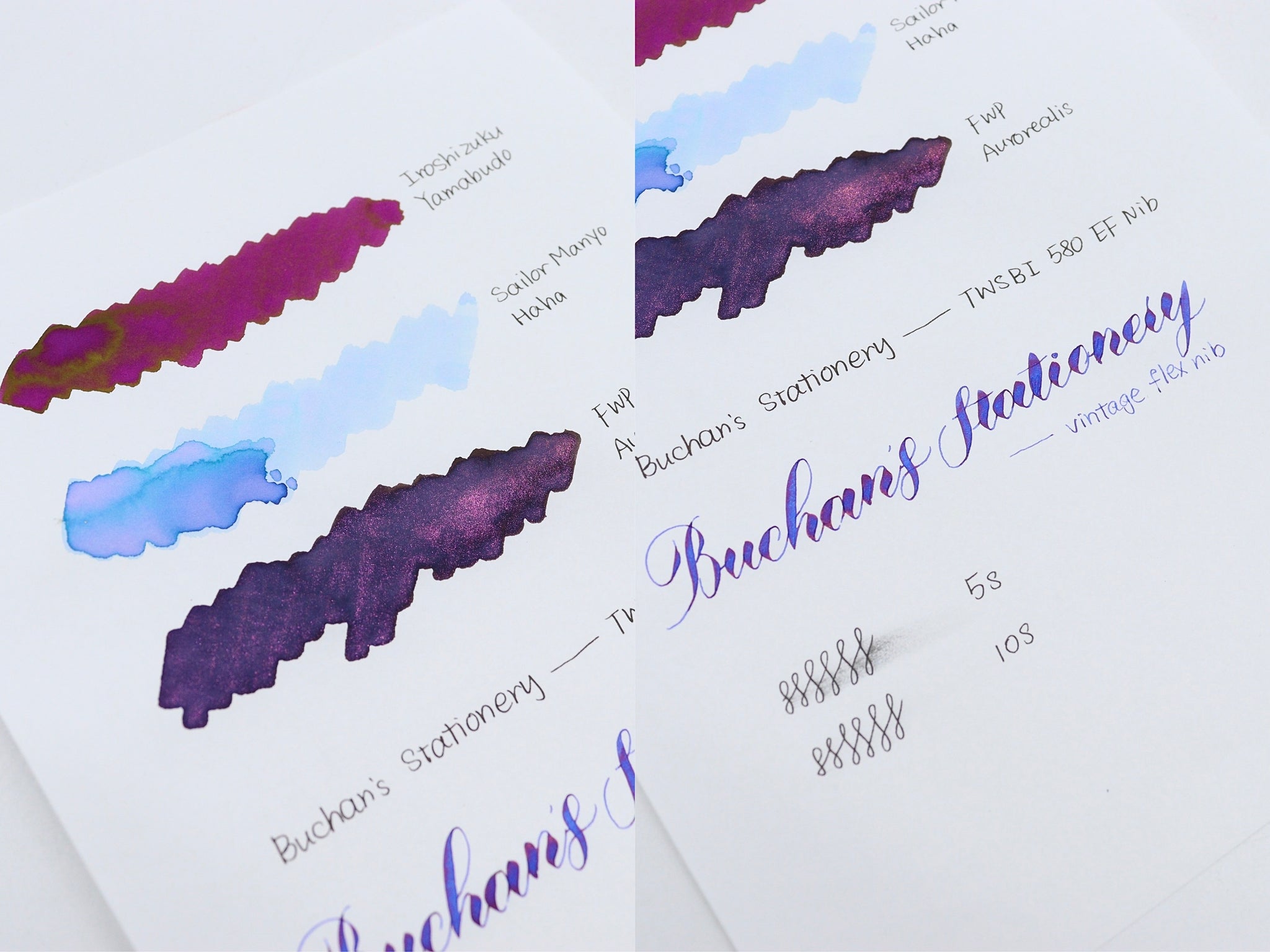 Sanzen 52gsm Tomoe River Paper Review Ink Swatches Test