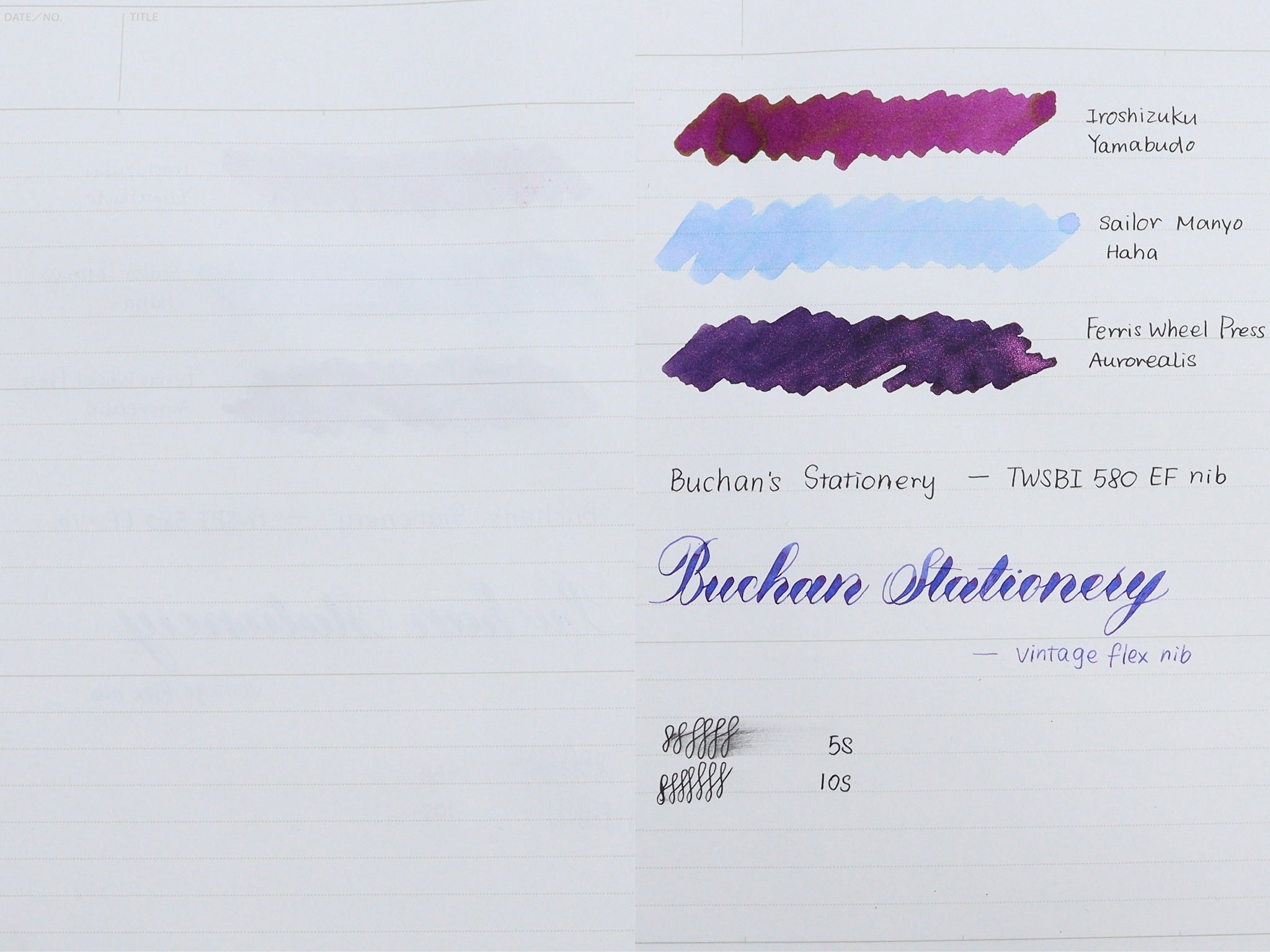 Maruman Mnemosyne Notebook Paper Review - Best Fountain Pen Friendly Paper Comparison - Buchan's Kerrisdale Stationery