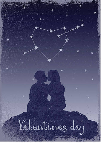 Love under the stars with heart constellation happy valentines day