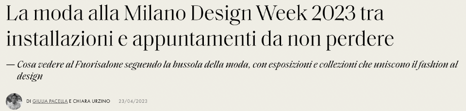 ELLE's coverage of the Milano Design Week 2023