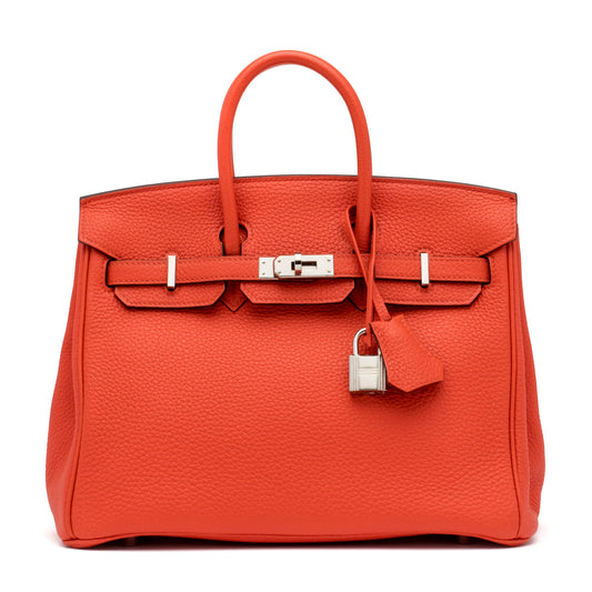 HERMES Tangerine Ostrich Birkin 25cm – Yafa Signed Jewels